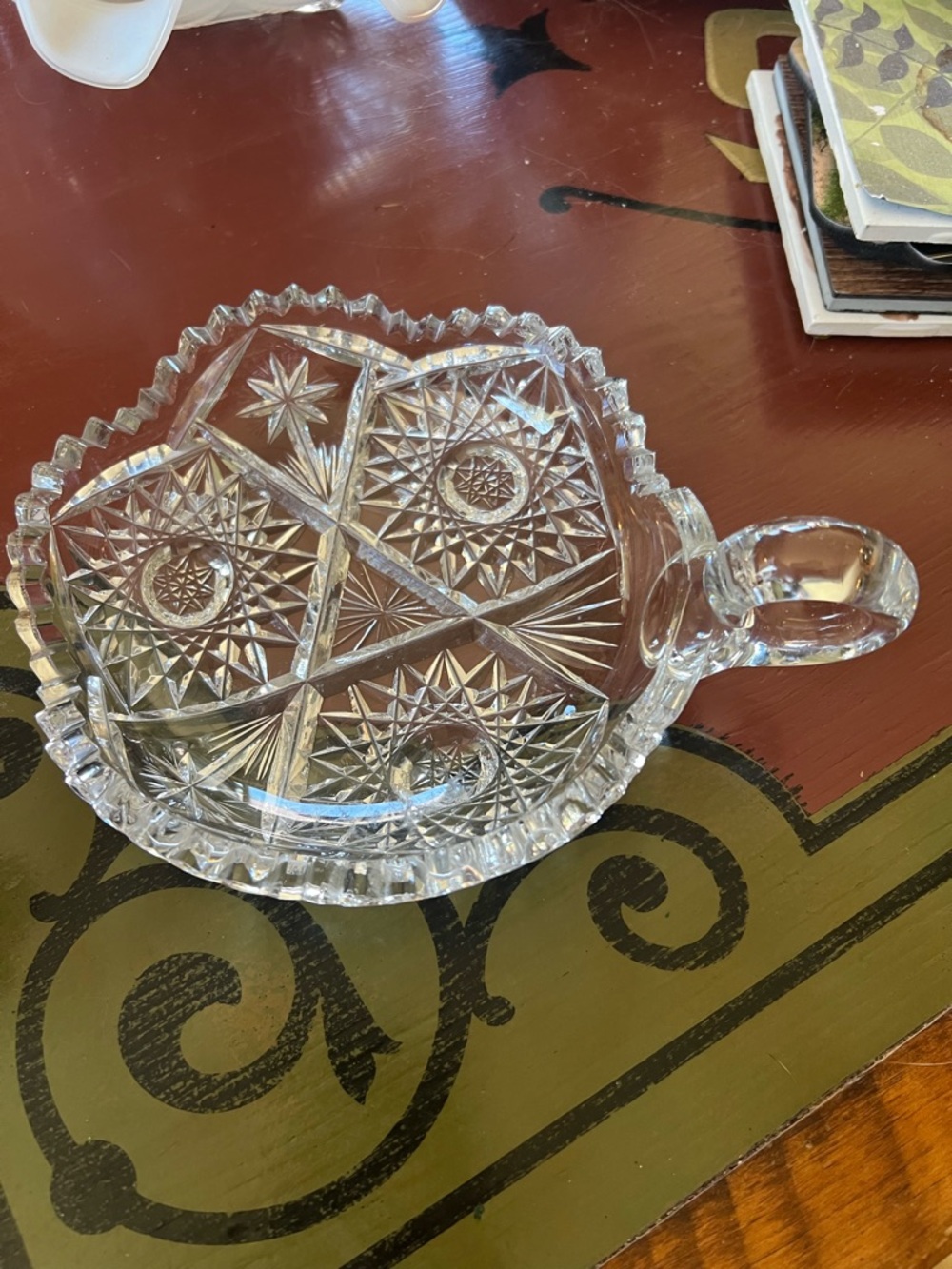 Cut Crystal Divided Serving Dish - Clear